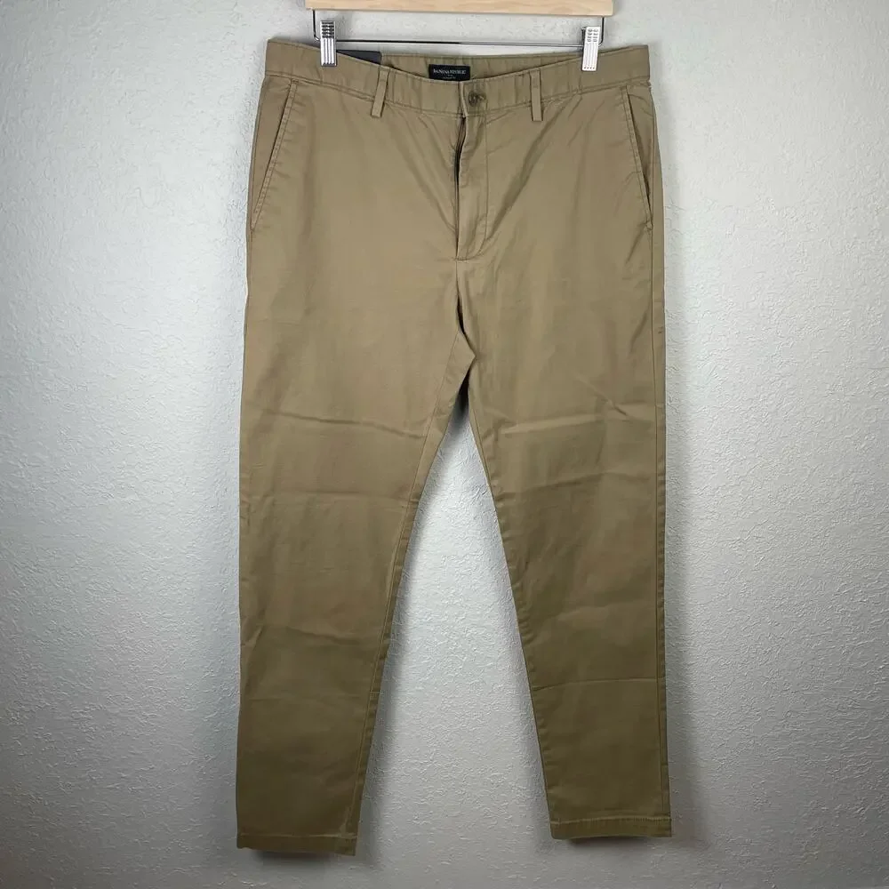 Banana Republic Skinny Fit Men’s Casual Lived In Chino Pants Sz 35 x 33 NEW‎